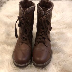 Rampage Shoes - Worn once. Brown combat boots with leg warmers Rampage Shoes - Worn once. Brown combat boots with leg warmers